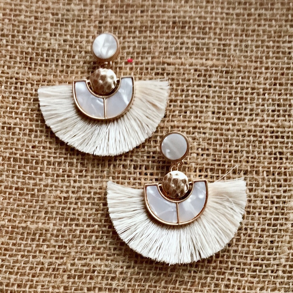 Ivory tassel earrings